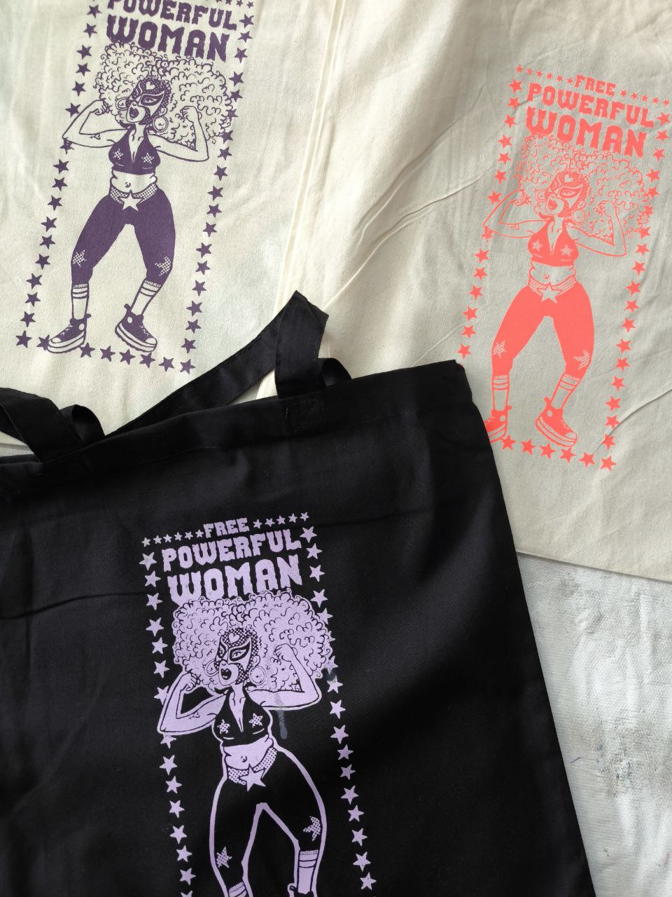 Bolsa tela tote bag Mujer Luchadora!! FREE POWERFUL WOMAN