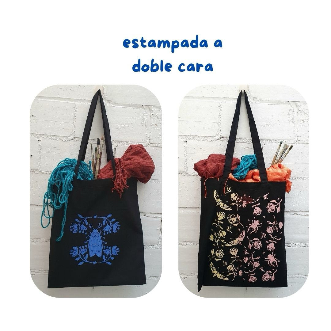 Bolsa tote bag blue insect