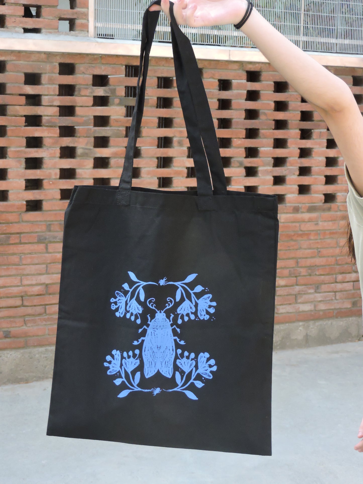 Bolsa tote bag blue insect