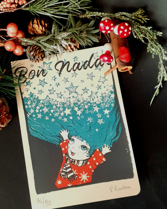 Postal obra gráfica "Bon Nadal"