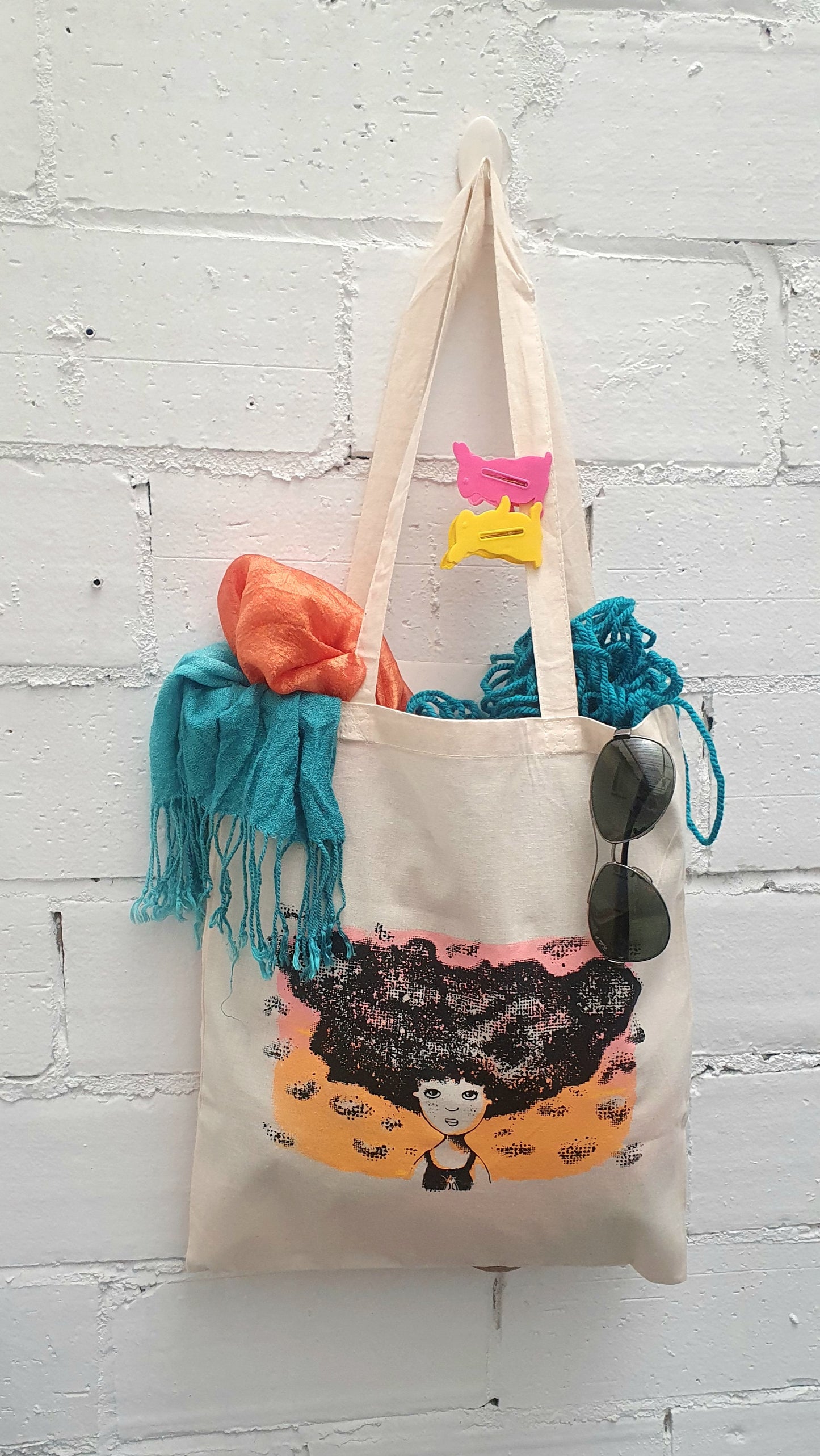 Bolsa tote bag algodón "niña nube"