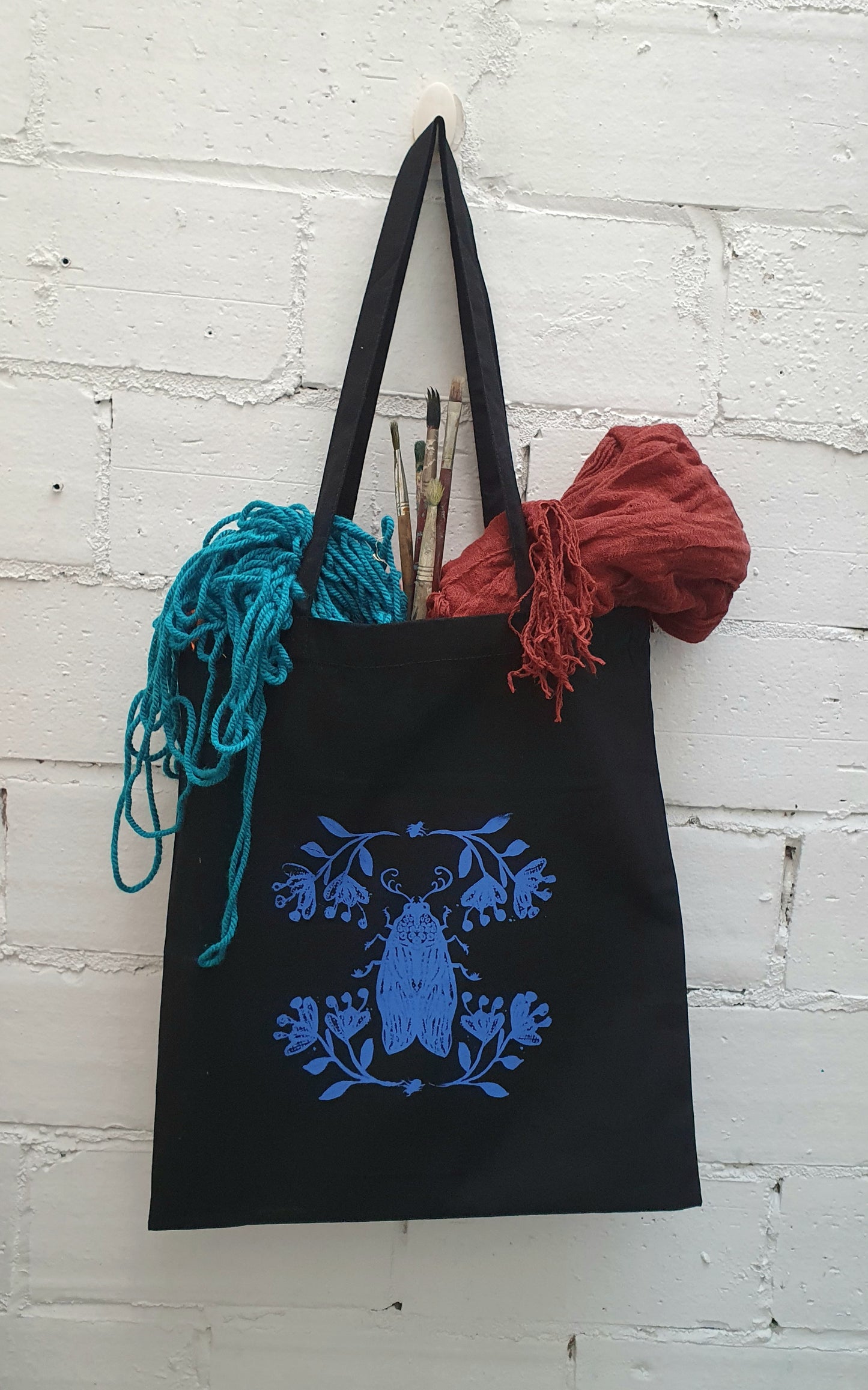 Bolsa tote bag blue insect