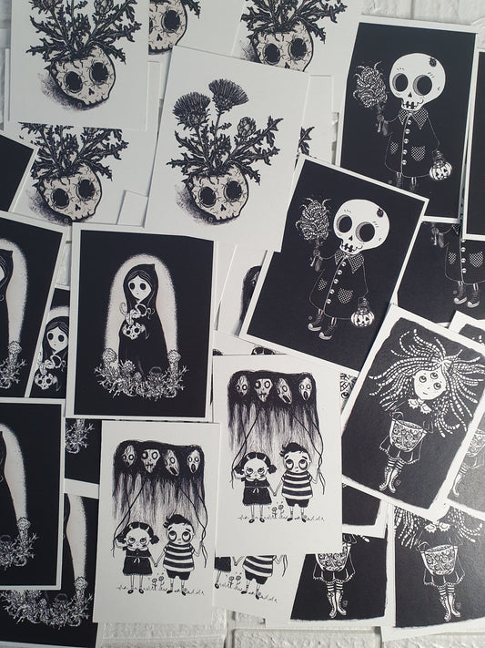 Postales Halloween ilustradas – Edición Print