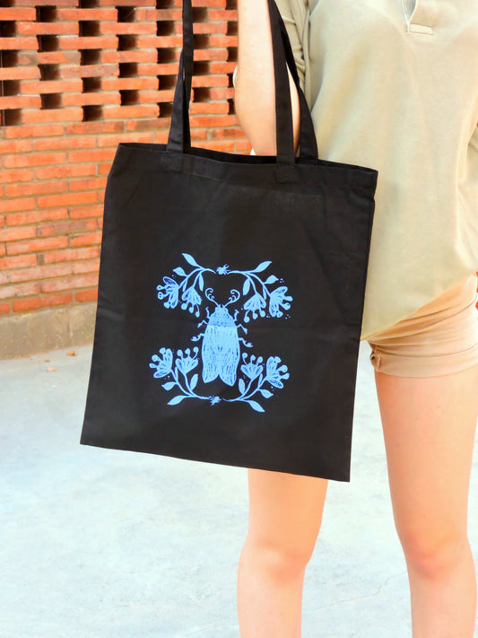 Bolsa tote bag blue insect