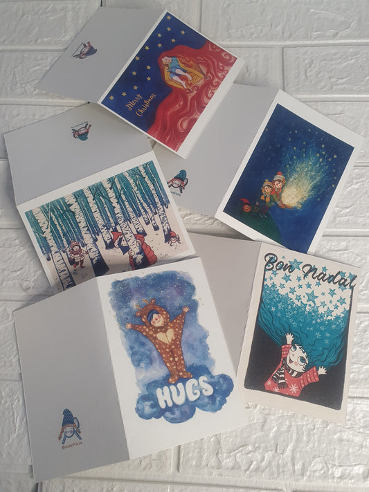 Postales Navideñas ilustradas