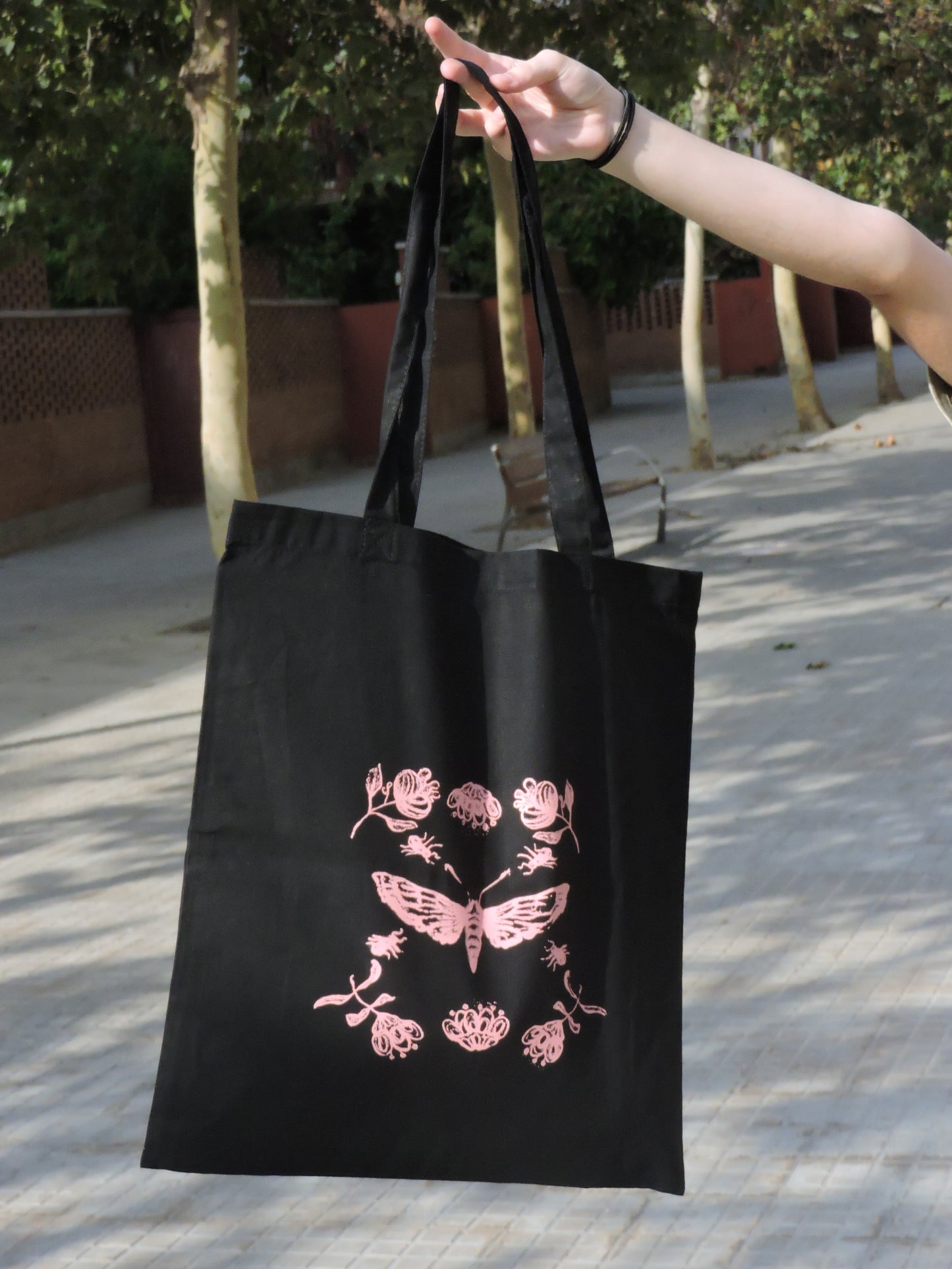 Bolsa tote bag Polilla rosa