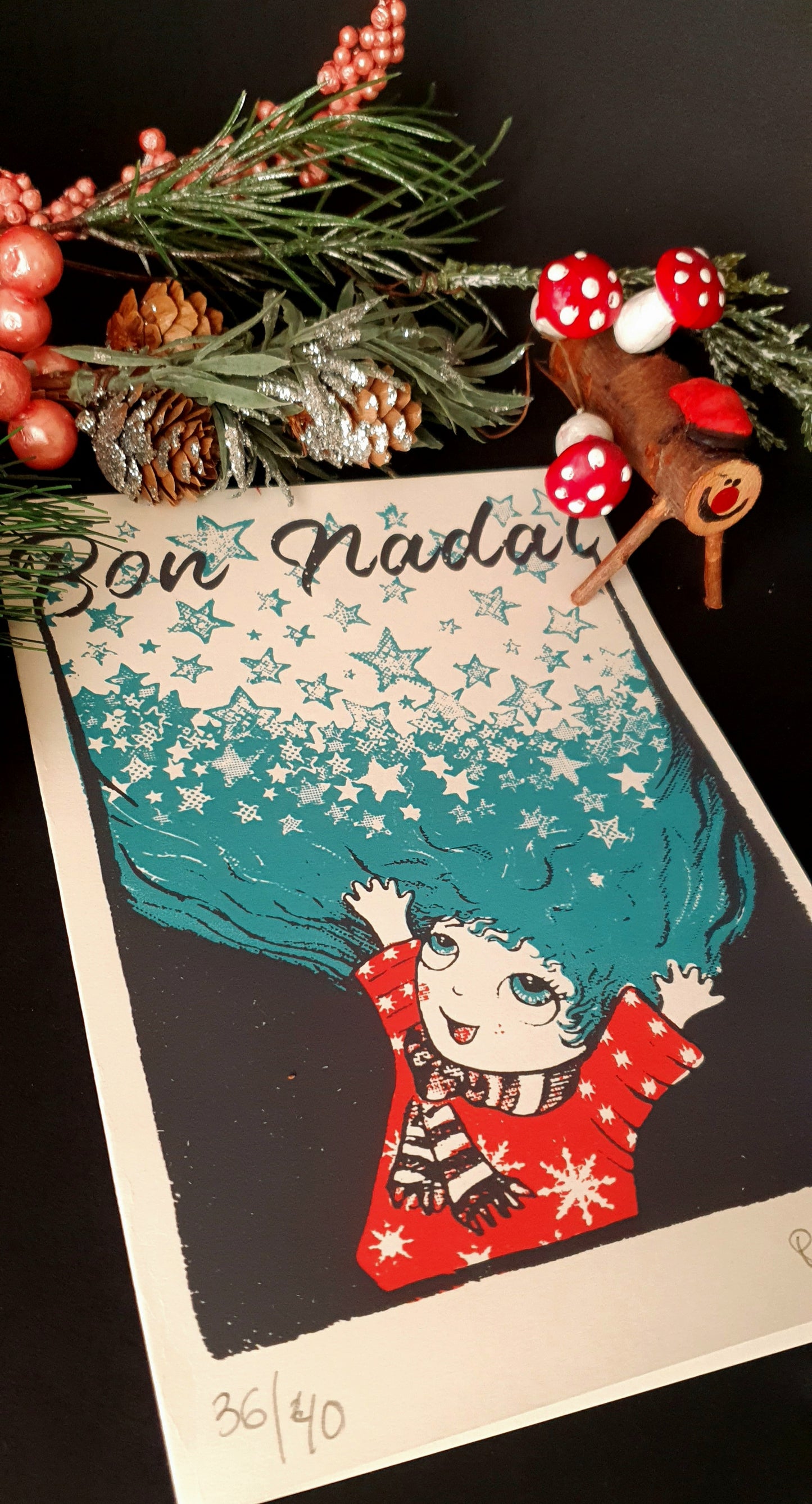 Postal obra gráfica "Bon Nadal"
