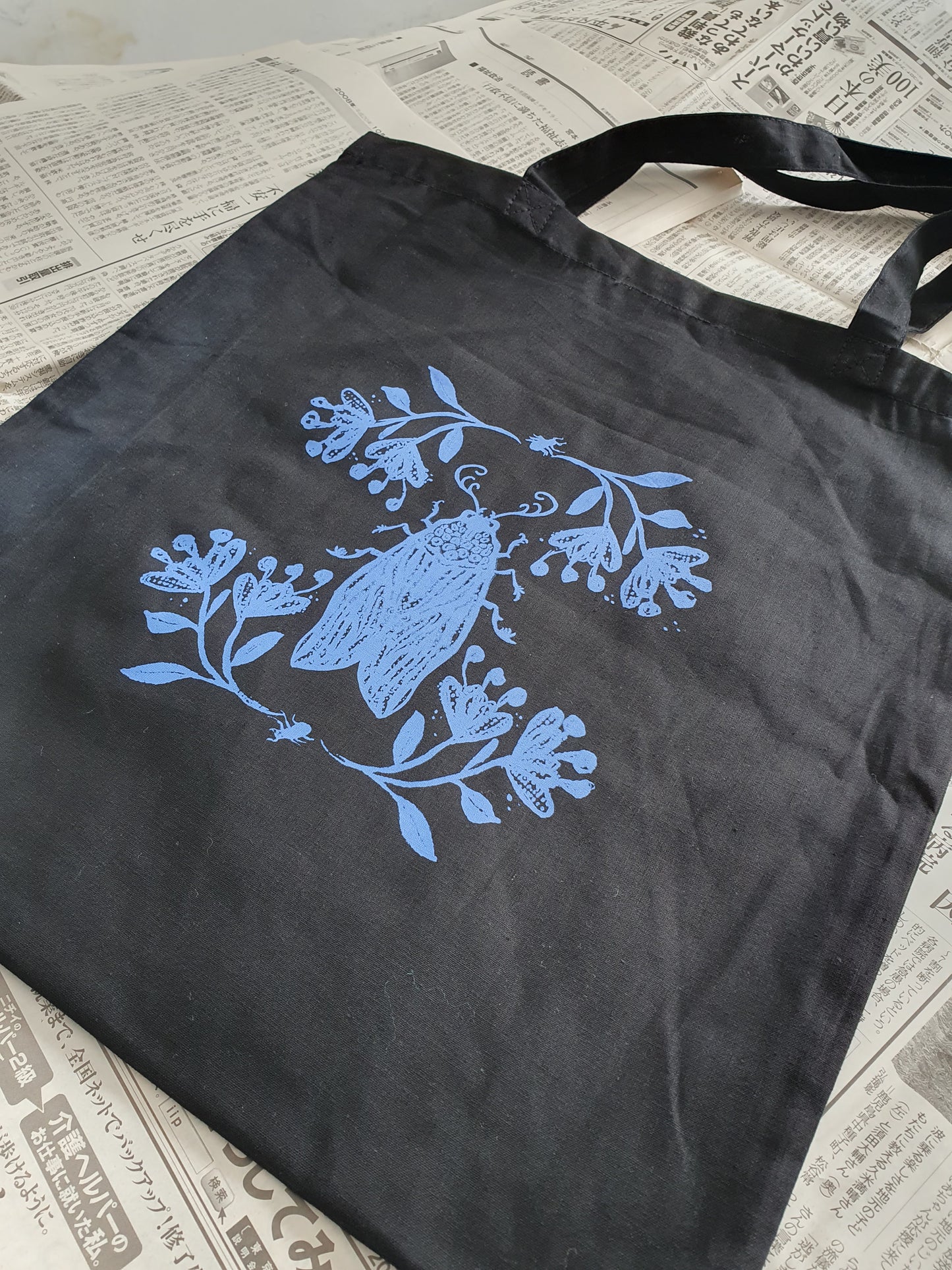Bolsa tote bag blue insect